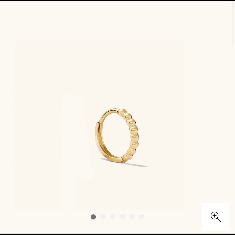 Mejuri Single Beaded Huggie Hoop